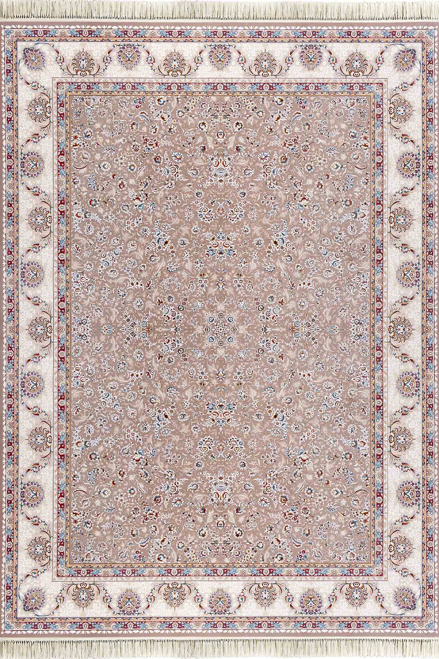 فرش داریوش 1500 شانه کلکسیون مینیاتور کد D1525 زمینه ترمه ای (برجسته)