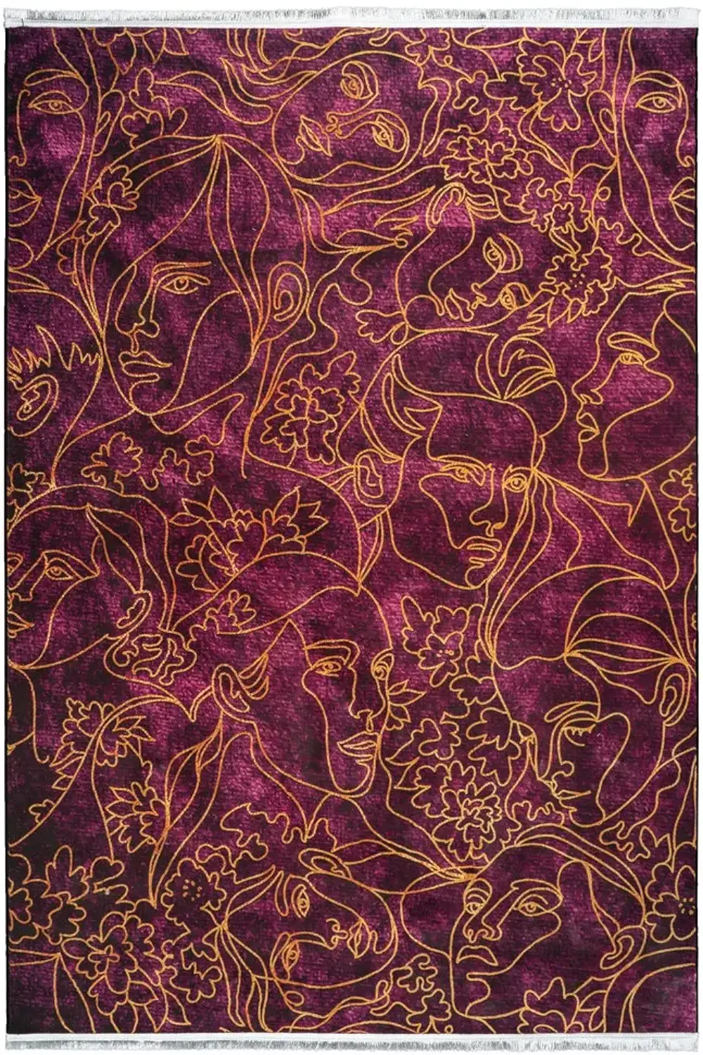 فرش محتشم 700 شانه مدرن کد 102409 زمینه بنفش (غیربرجسته)