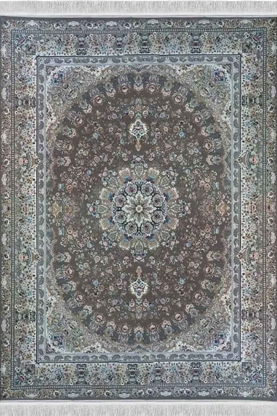 فرش مشهد 1700 شانه کد 817255 زمینه نسکافه ای (برجسته)