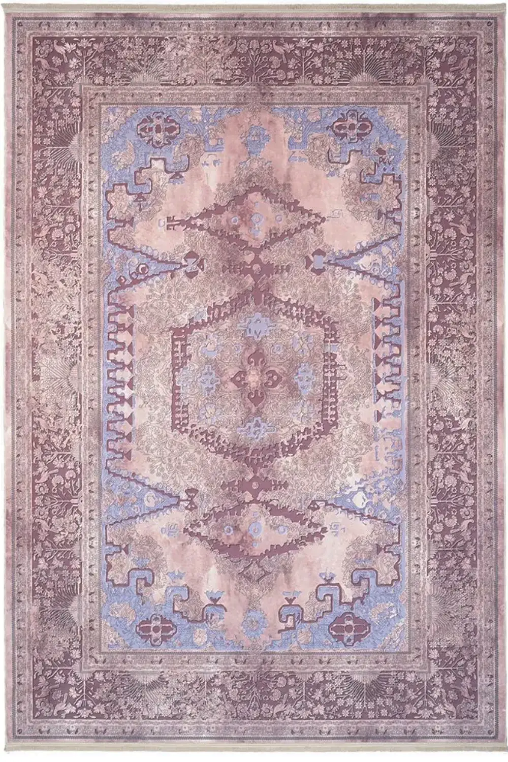 فرش محتشم کهنه نما 1200 شانه کد 300608 زمینه کرم (غیربرجسته)