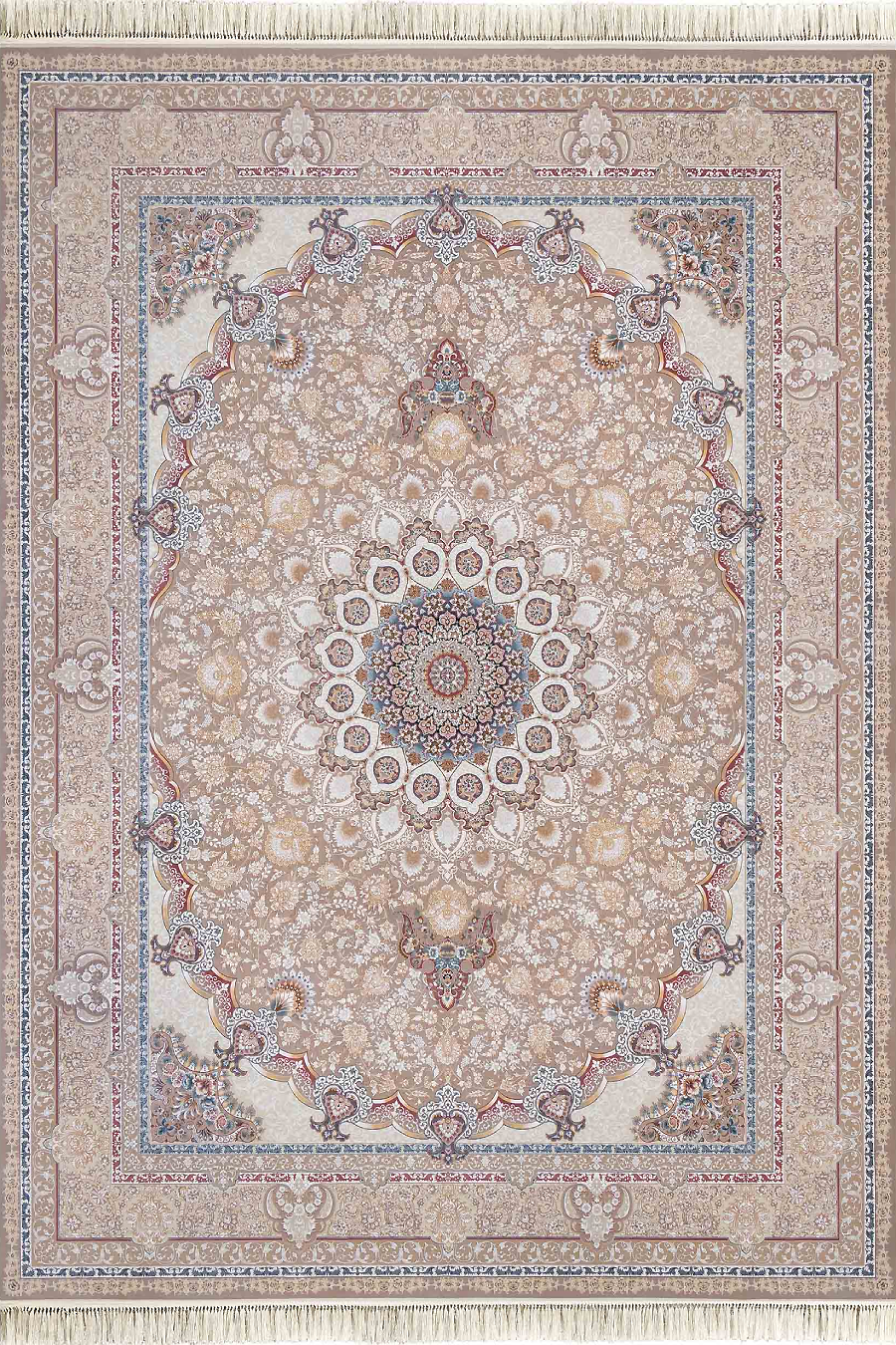 فرش داریوش 1500 شانه کلکسیون مینیاتور کد D1530 زمینه ترمه ای (برجسته)