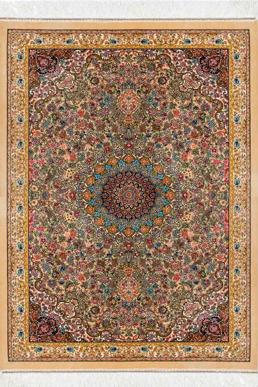 فرش شاهرخ 1700 شانه طرح جیران زمینه کرم