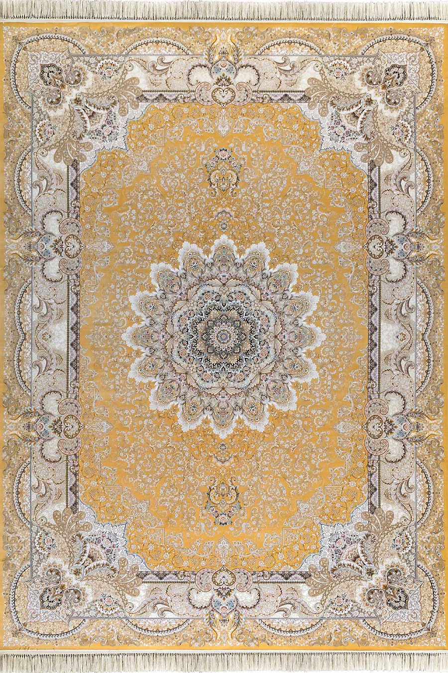 فرش داریوش 1500 شانه کلکسیون مینیاتور کد D1558 زمینه طلایی (برجسته)