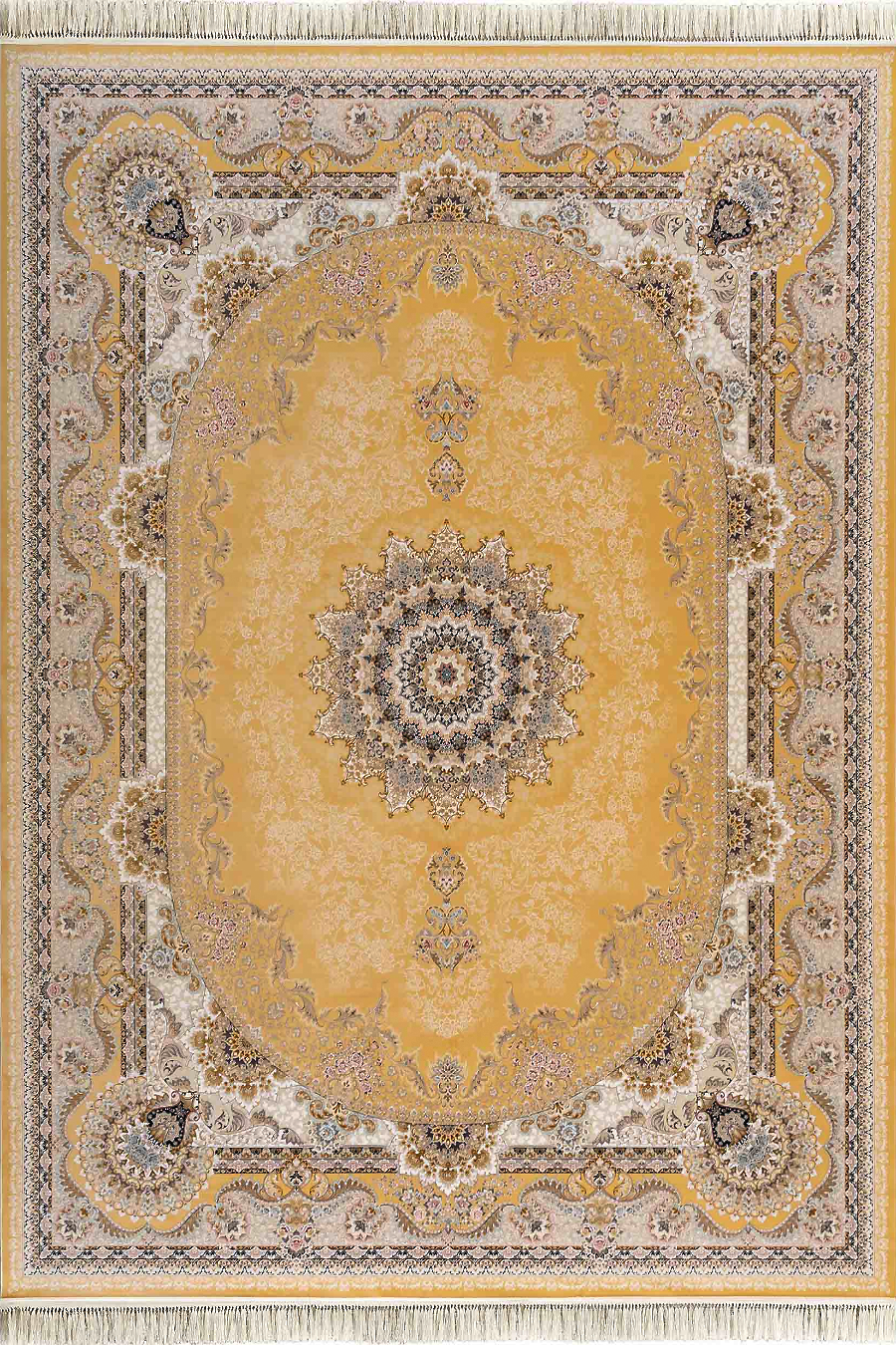 فرش داریوش 1500 شانه کلکسیون مینیاتور کد D1552 زمینه طلایی (برجسته)