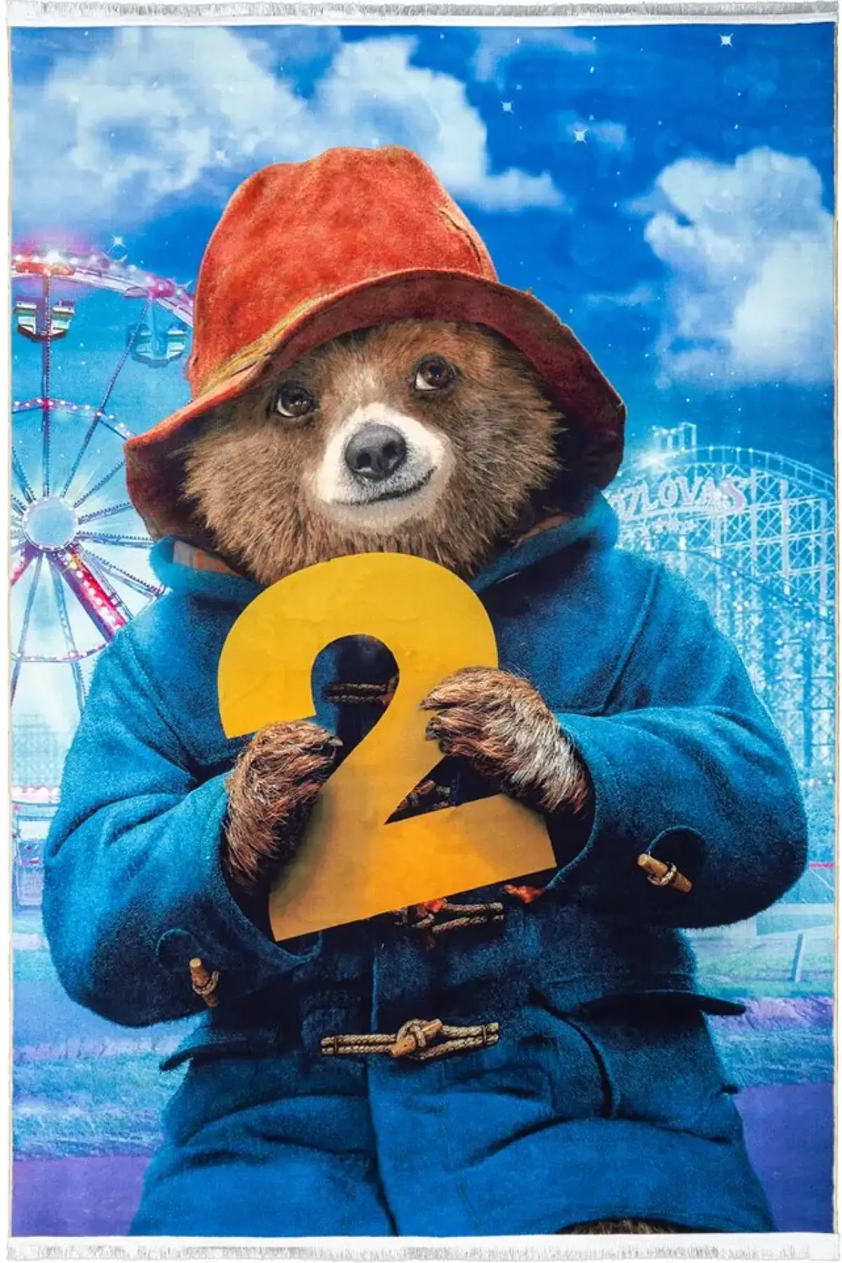 فرش محتشم اتاق کودک طرح خرس دوست داشتنی کد 100232 زمینه تمام رنگ (غیربرجسته)