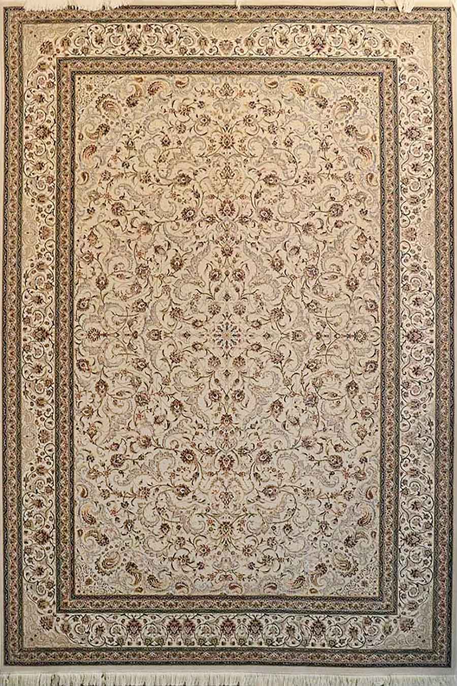 فرش ستاره کویر یزد 1000 شانه کلکسیون عالی قاپو کد HA52 زمینه 3032 (برجسته)