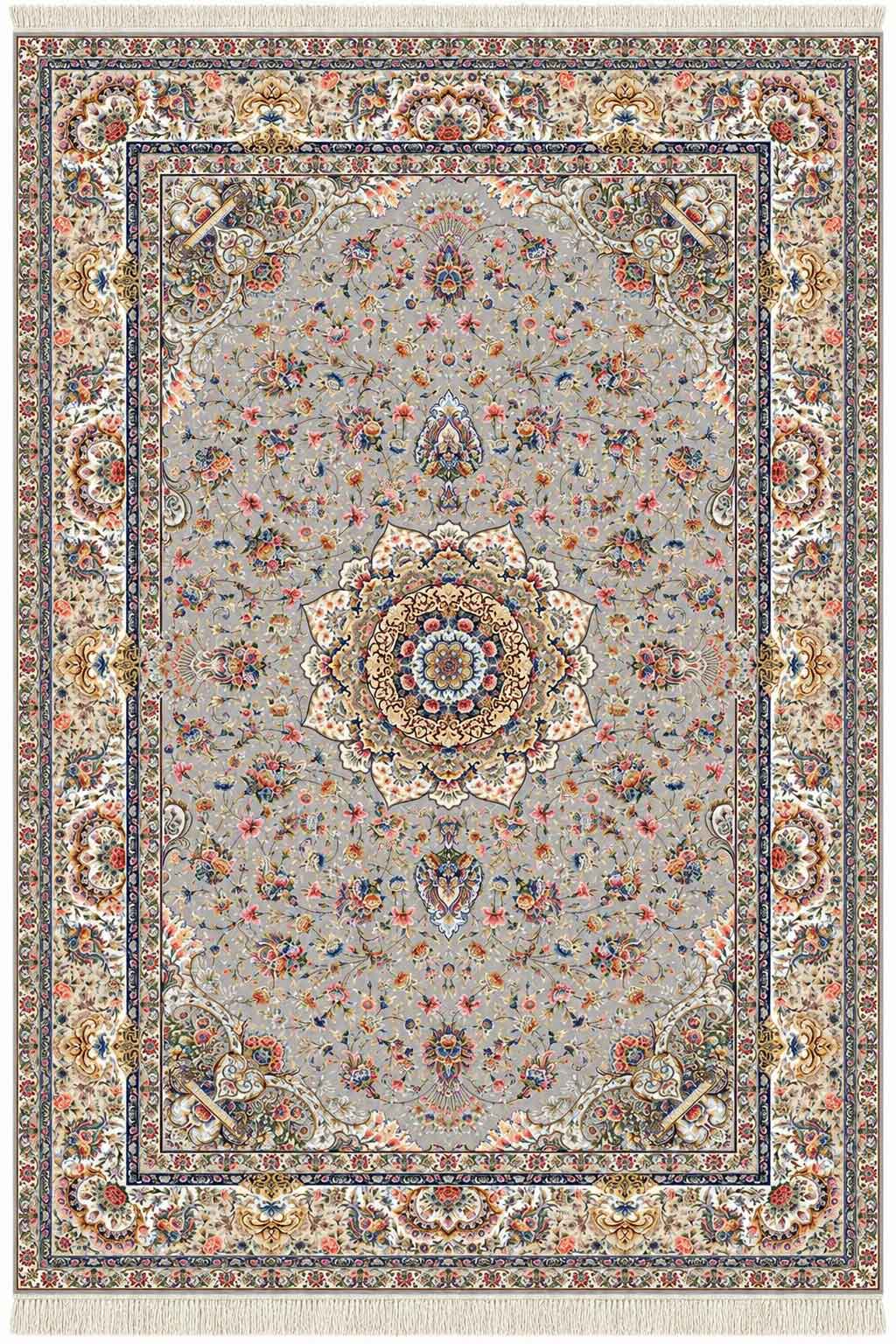 فرش ستاره کویر یزد 1000 شانه کلکسیون عالی قاپو کد HA51 زمینه 3032 (برجسته)