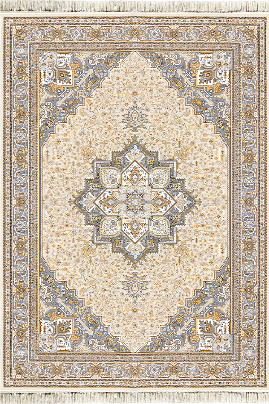 فرش داریوش 1500 شانه کلکسیون مینیاتور کد D1569 زمینه کرم (برجسته)