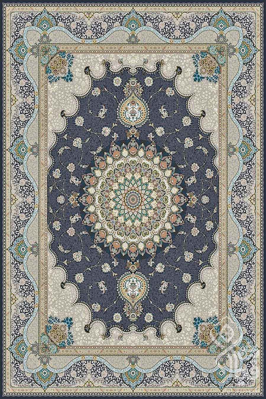 فرش قیطران 1200 شانه کلکسیون مهناز طرح مانی زمینه نوک مدادی