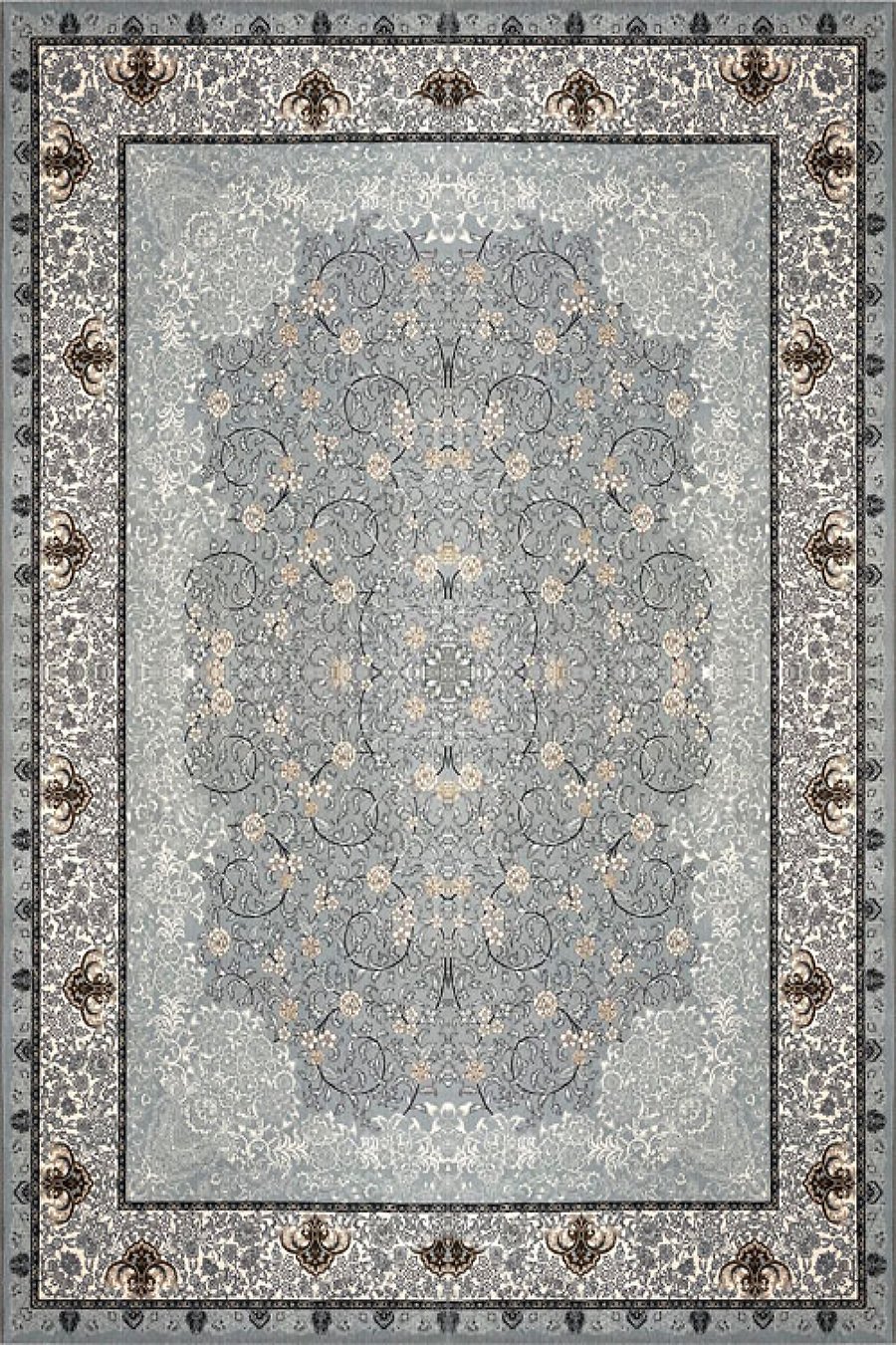 فرش ستاره پانیذ 700 شانه کد 1002 زمینه نقره ای (غیربرجسته)