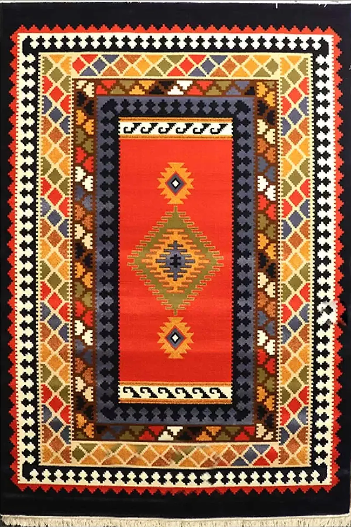 فرش ستاره کویر یزد کلکسیون شاهسون کد SH-220-8859 زمینه سورمه ای (غیربرجسته)