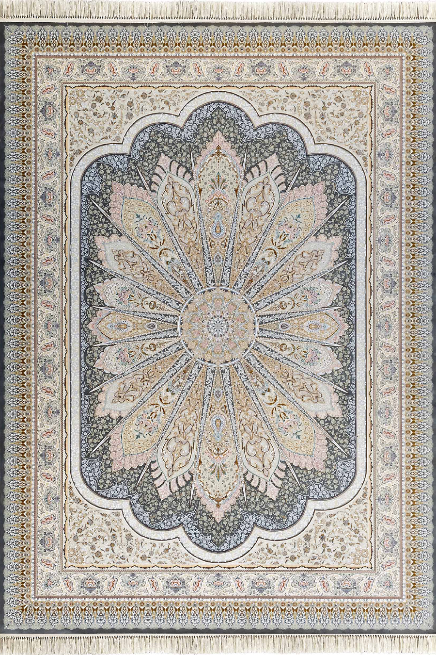 فرش داریوش 1500 شانه کلکسیون مینیاتور کد D1560 زمینه فیلی (برجسته)