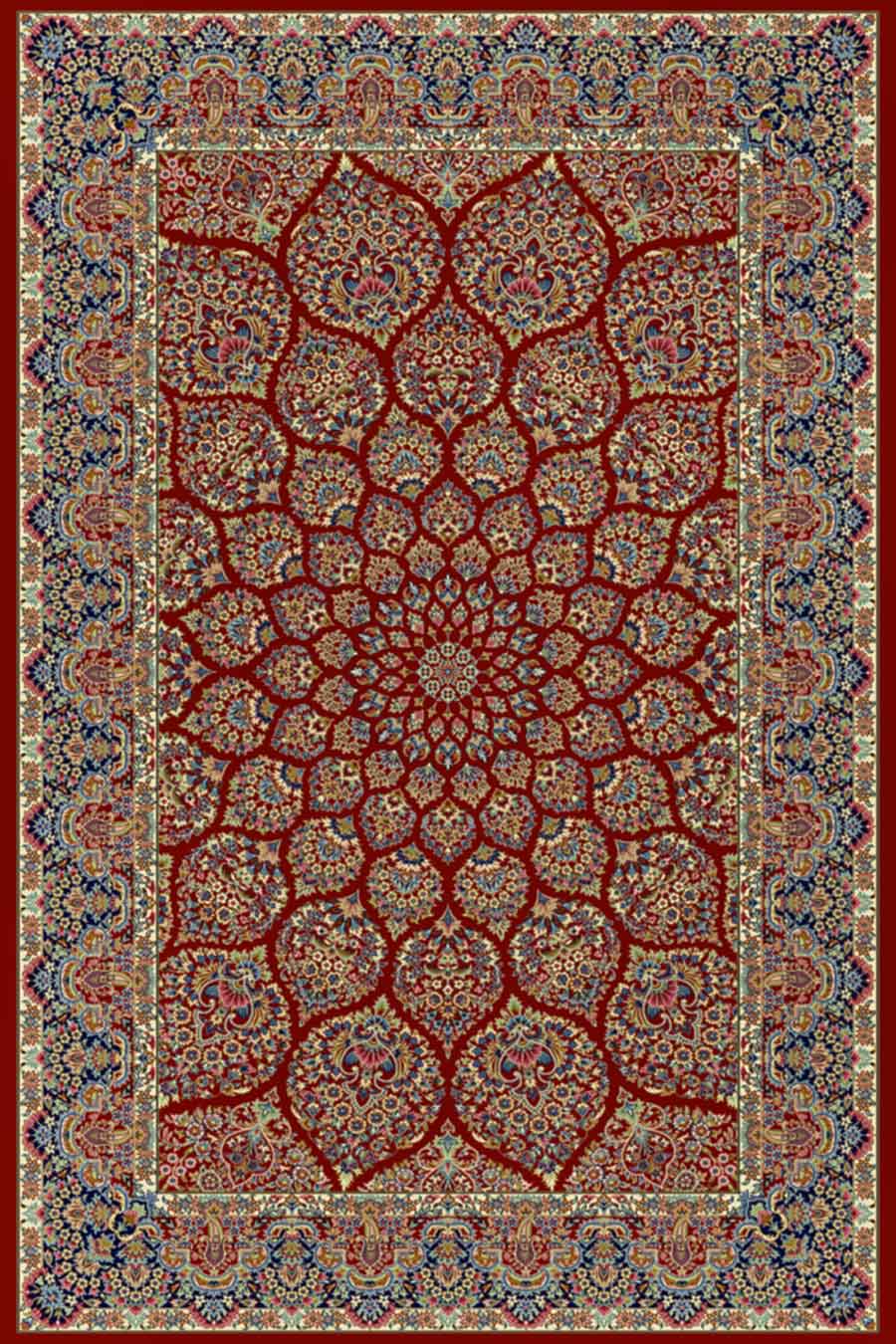 فرش ستاره کویر یزد 500 شانه کلکسیون ایساتیس کد I35 زمینه 8049