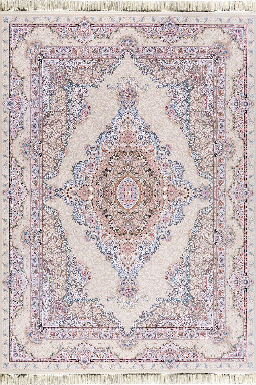 فرش داریوش 1500 شانه کلکسیون مینیاتور کد D1540 زمینه کرم (برجسته)