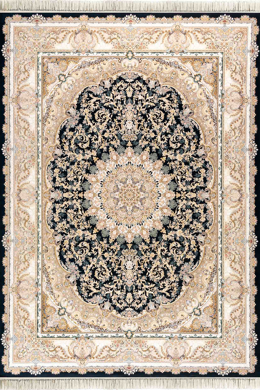 فرش داریوش 1500 شانه کلکسیون مینیاتور کد 1551 زمینه سورمه ای (برجسته)