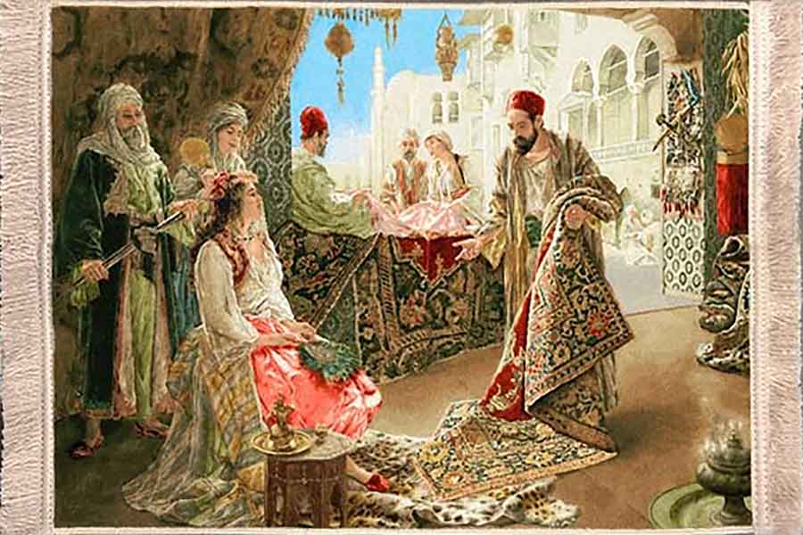 تابلوفرش ماشینی 1200 شانه طرح حجره فرش (3 سایز)