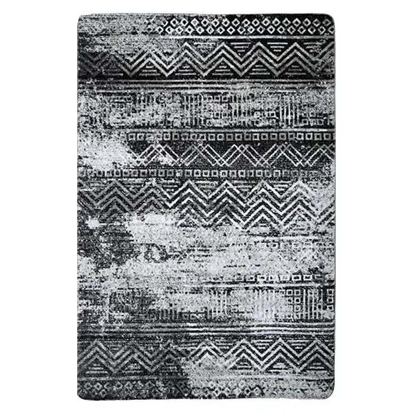 فرش زرباف سه بعدی پرزبلند طرح ماهور زمینه طوسی (شگی)