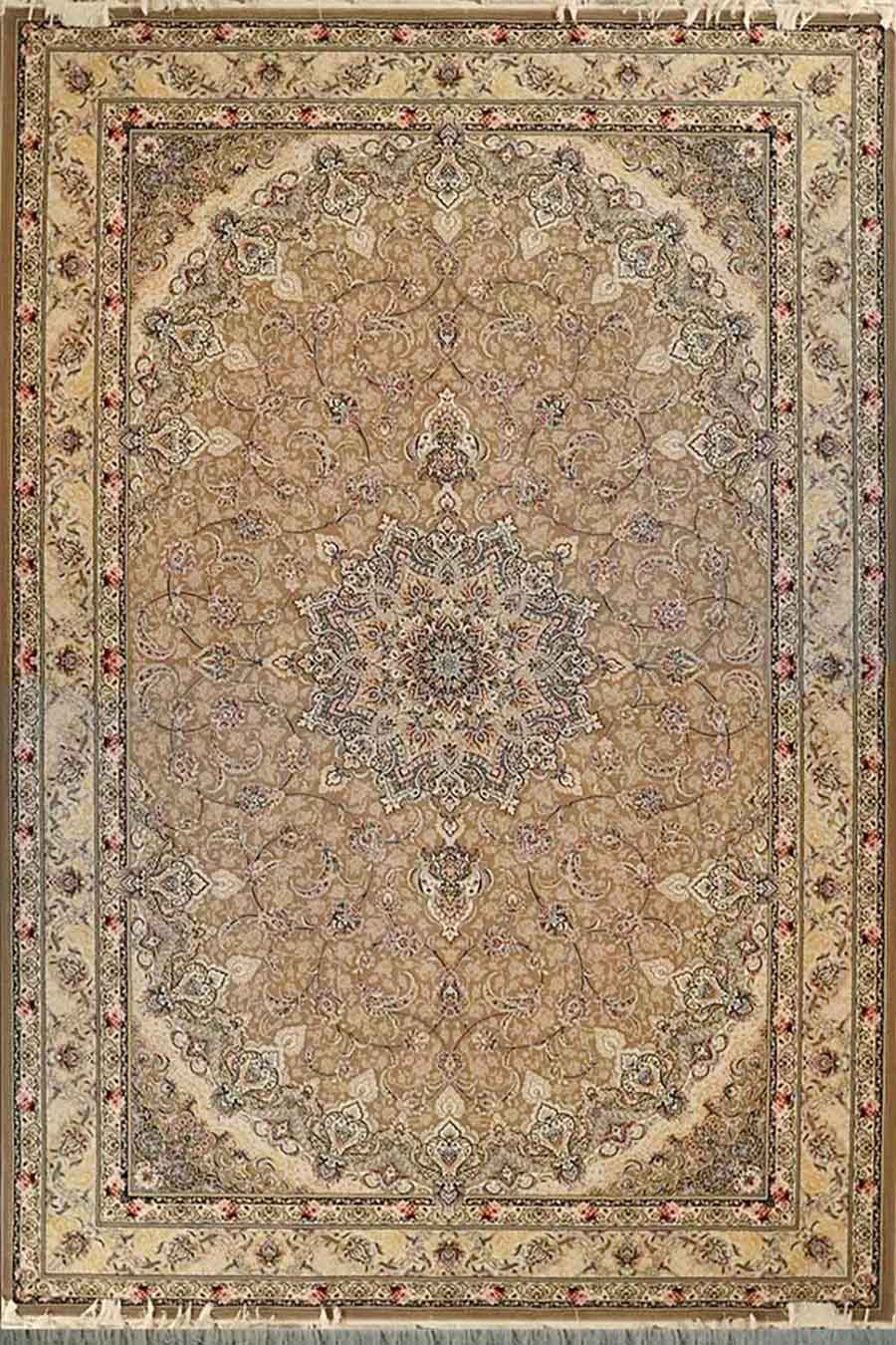 فرش ستاره کویر یزد 1000 شانه کلکسیون عالی قاپو کد HA50 زمینه 3081 (برجسته)
