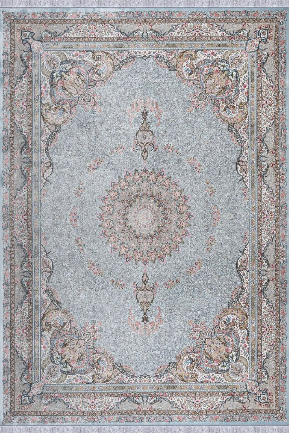 فرش مهدیان 1500 شانه کلکسیون والری کد 50102 زمینه الماسی (برجسته)