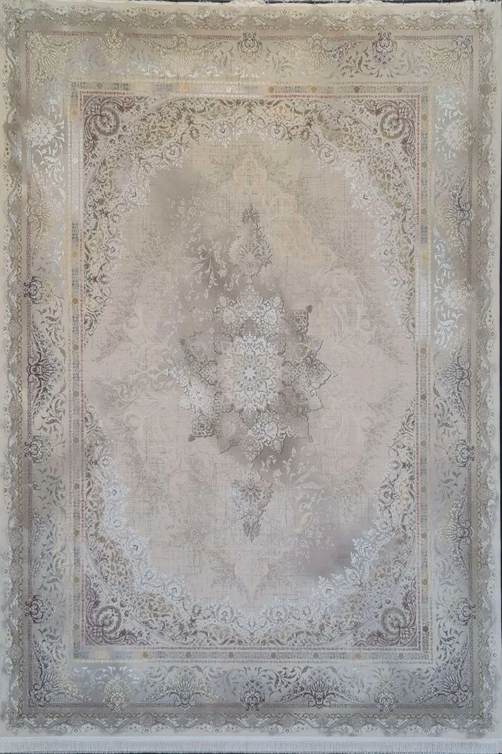 فرش آینده 1500 شانه کلکسیون روشا طرح روناک زمینه کاراملی (برجسته)