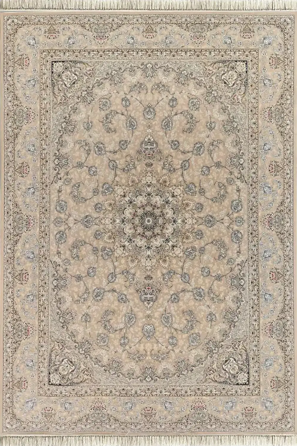 فرش داریوش 1200 شانه کلکسیون هیلتون کد 1201 زمینه نقره ای (برجسته)