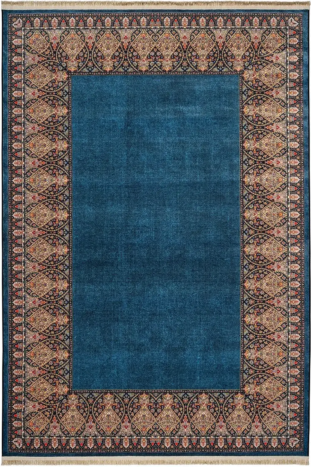 فرش محتشم 1000 شانه کلکسیون سنتی کد 900405 زمینه سبز (غیربرجسته)