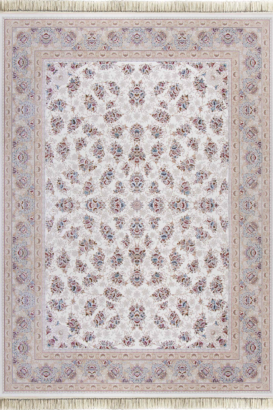 فرش داریوش 1500 شانه کلکسیون مینیاتور کد D1534 زمینه سفید (برجسته)