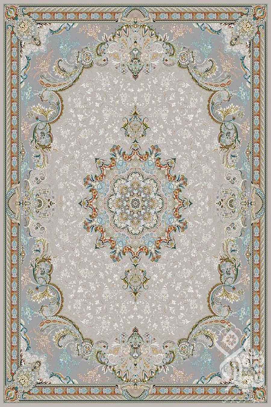 فرش قیطران 1200 شانه کلکسیون مهناز طرح پانیذ زمینه کرم