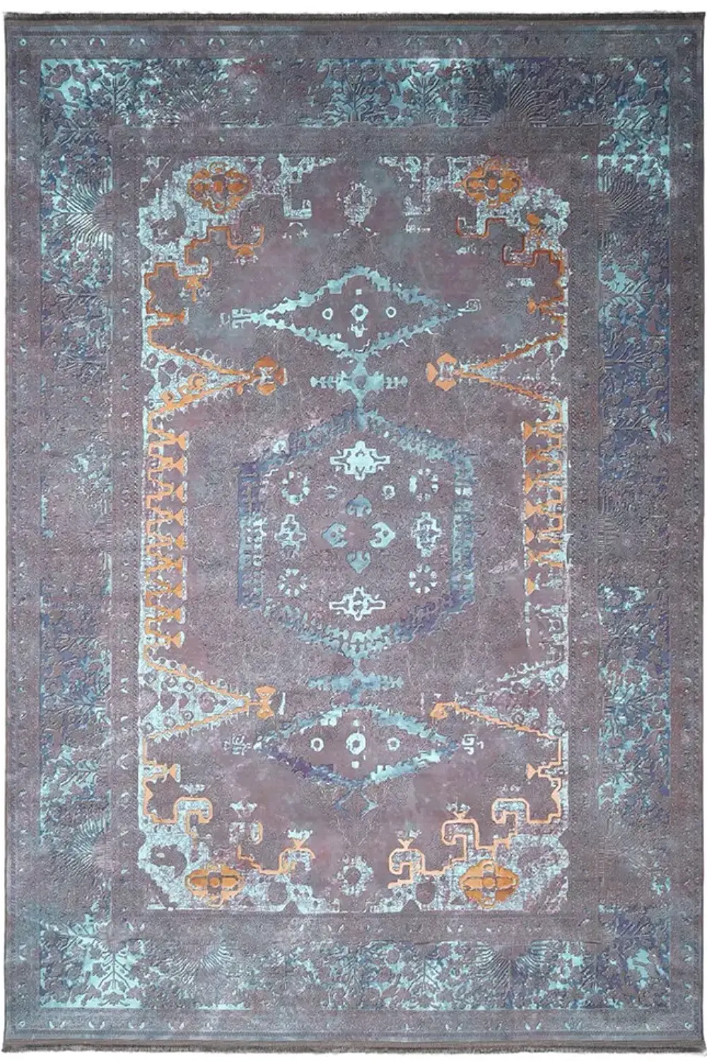 فرش محتشم کهنه نما 1200 شانه کد 300616 زمینه سبز (غیربرجسته)