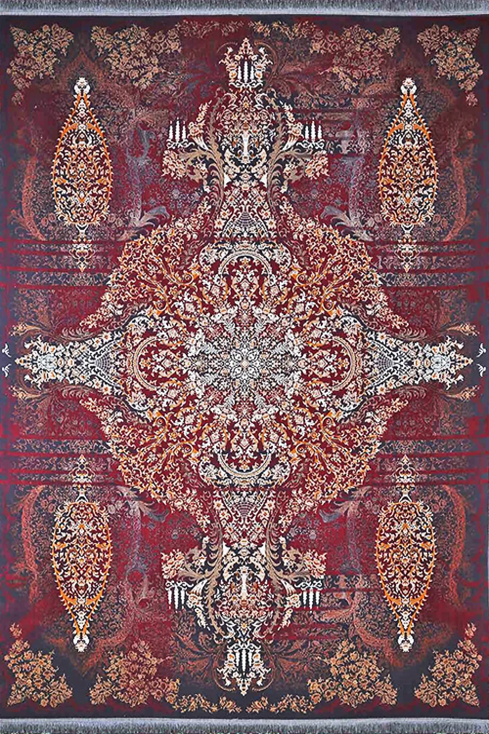 فرش آراد 1500 شانه کد 120 زمینه قرمز (غیربرجسته)