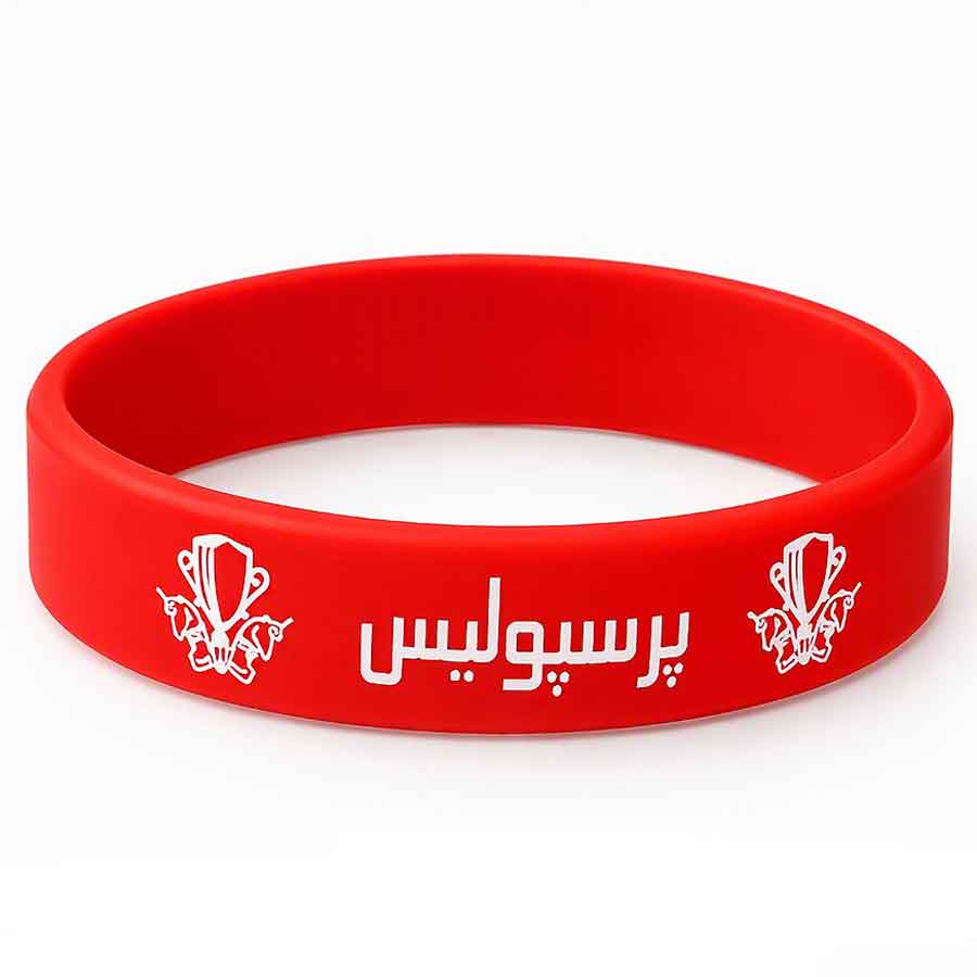 دستبند پرسپولیس طرح جدید اسپرت | دستبند فوتبالی قرمز و مشکی هواداری
