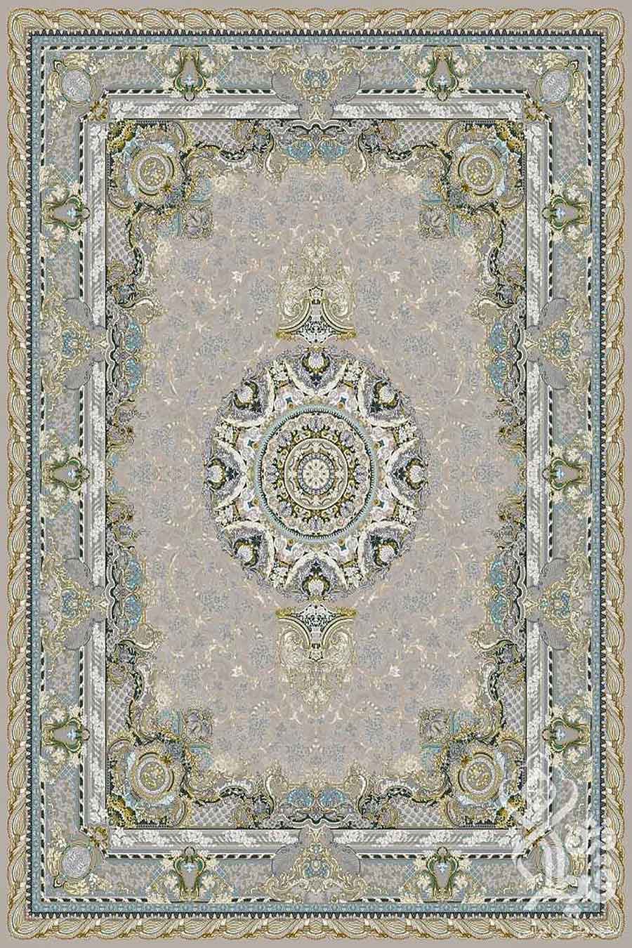 فرش قیطران 1200 شانه کلکسیون مهناز طرح اوراشی زمینه کرم