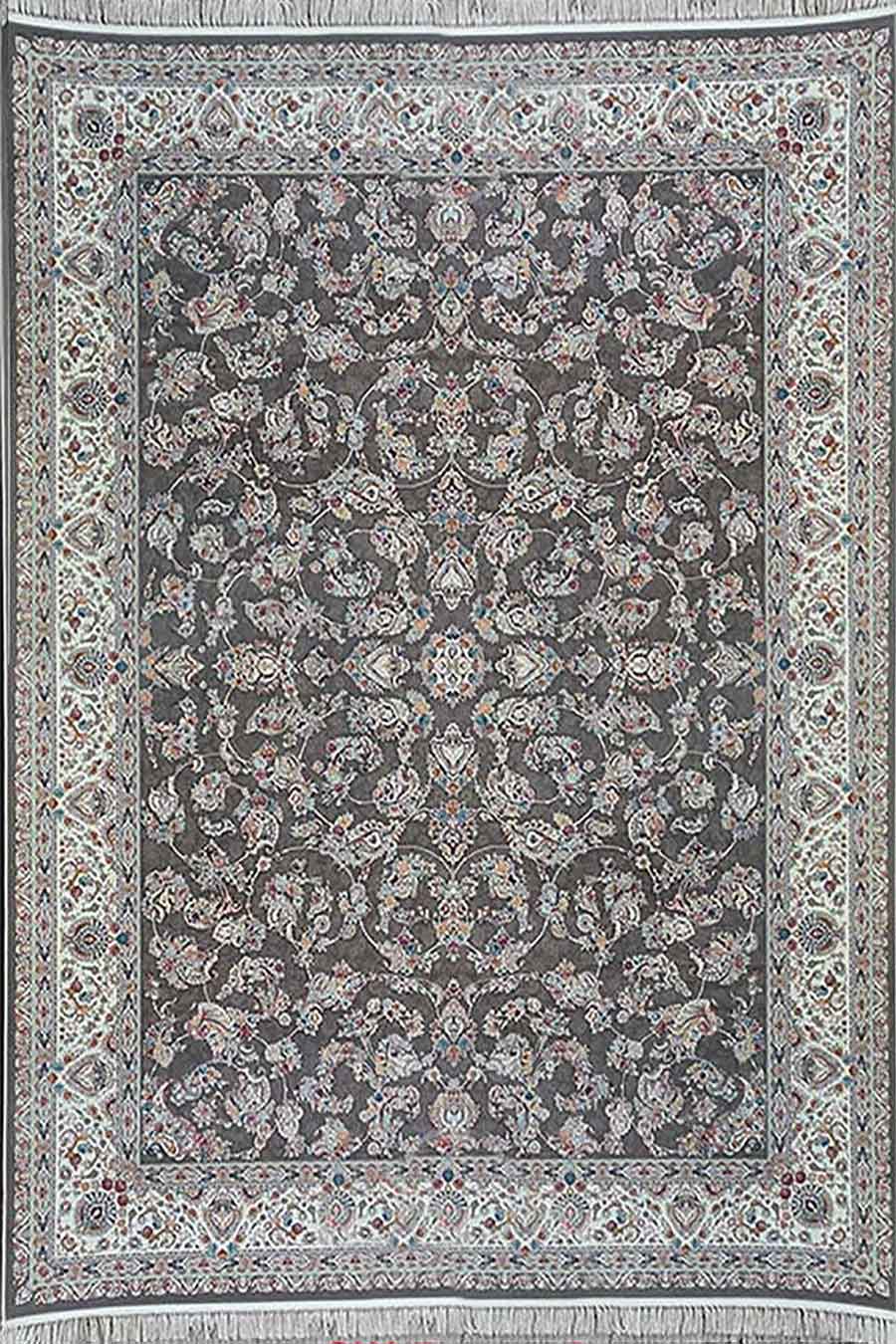 فرش مشهد 1500 شانه کد 813001 زمینه طوسی