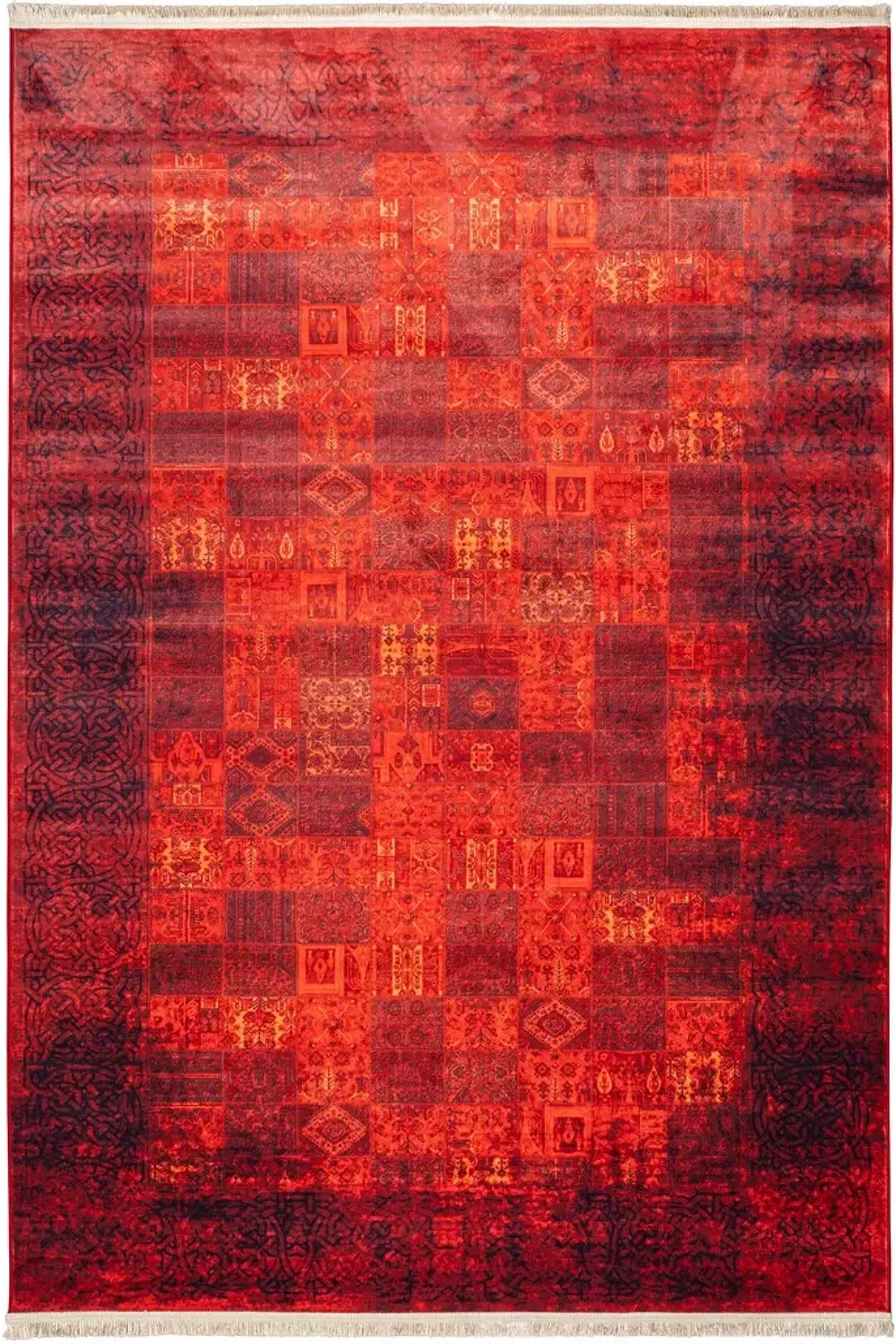 فرش محتشم کهنه نما 1000 شانه کد 900476 تمام رنگ (غیربرجسته)