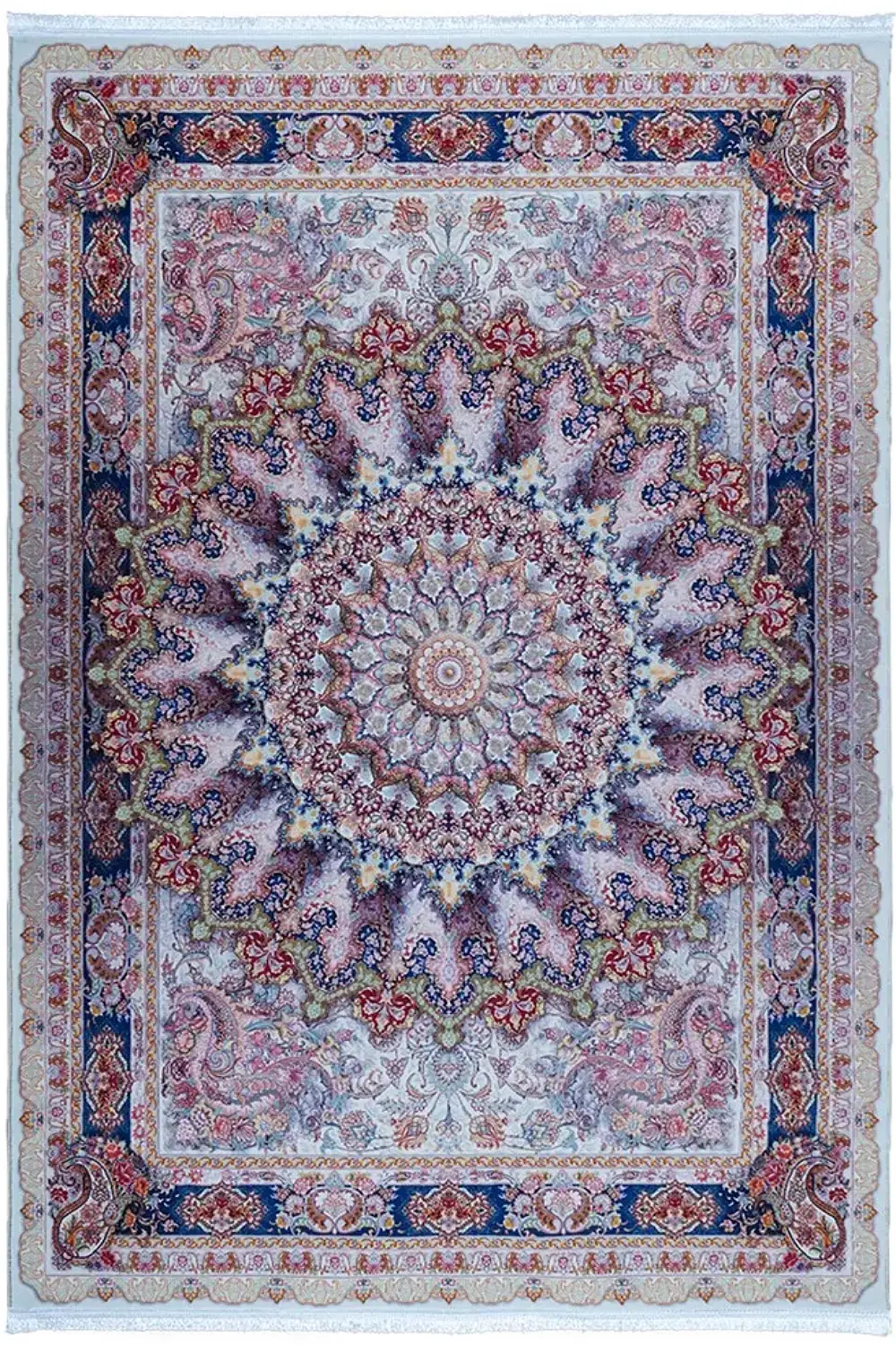 فرش محتشم 700 شانه مدرن کد 100451 زمینه کرم (غیربرجسته)