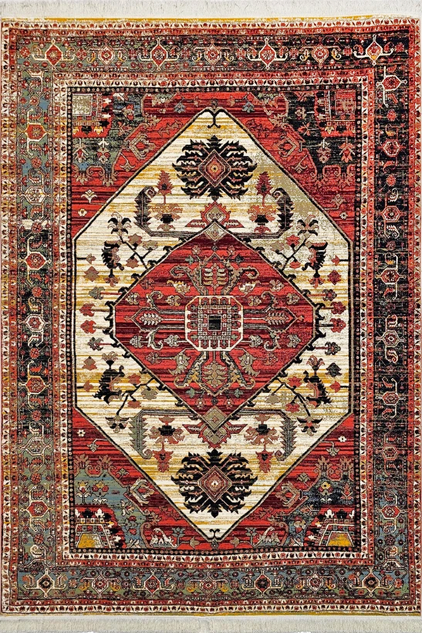 فرش ستاره کویر یزد 700 شانه کلکسیون شاهکار نوین کد N124 زمینه 2509 (غیربرجسته)