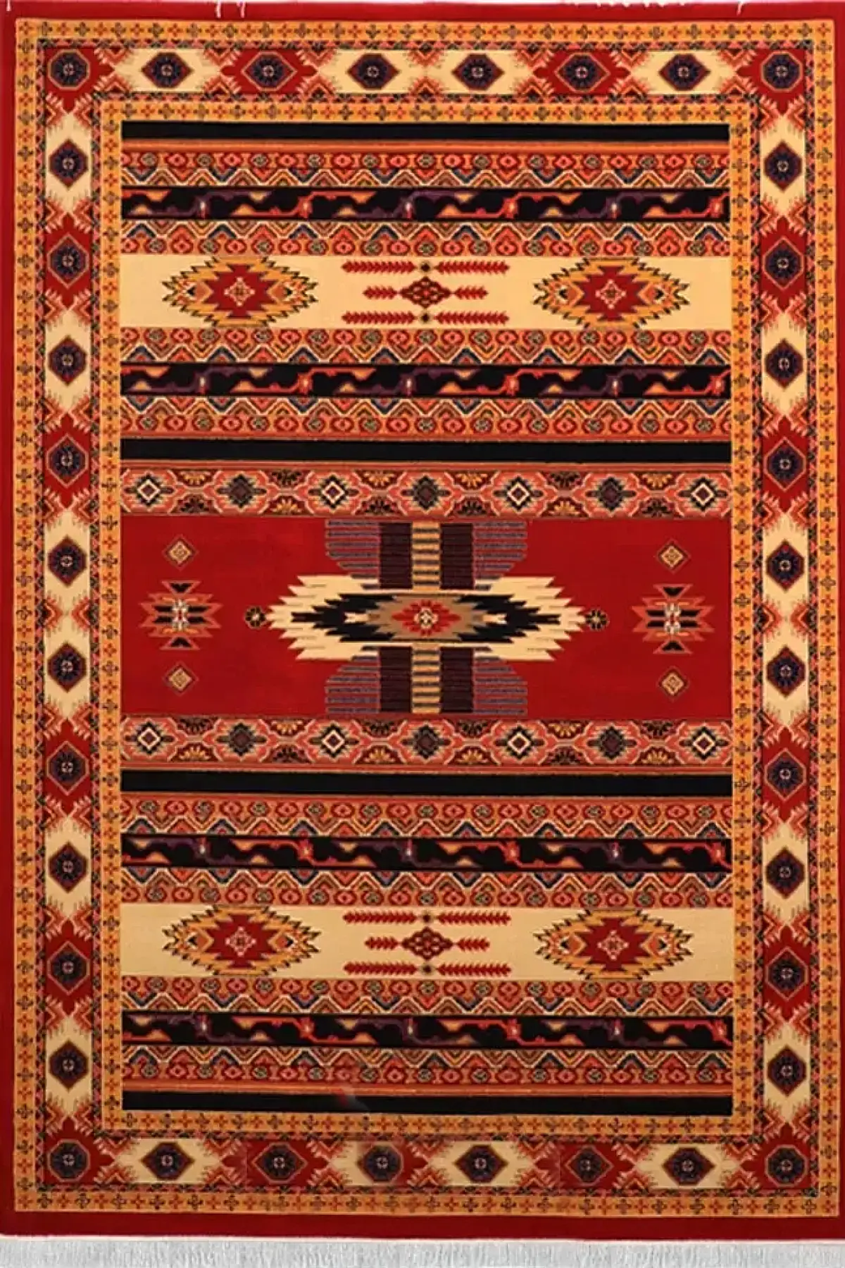 فرش ستاره کویر یزد کلکسیون شاهسون کد SH-B001-5050 زمینه لاکی (غیربرجسته)