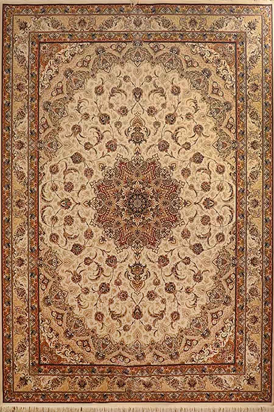 فرش ستاره کویر یزد 1000 شانه کلکسیون عالی قاپو کد HA50 زمینه 3002 (برجسته)