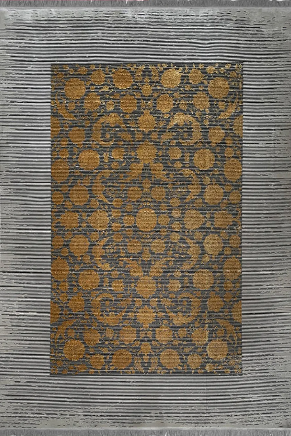 فرش مهدیان 700 شانه کلکسیون دینارسو کد 70029 زمینه آبی-دودی (برجسته)