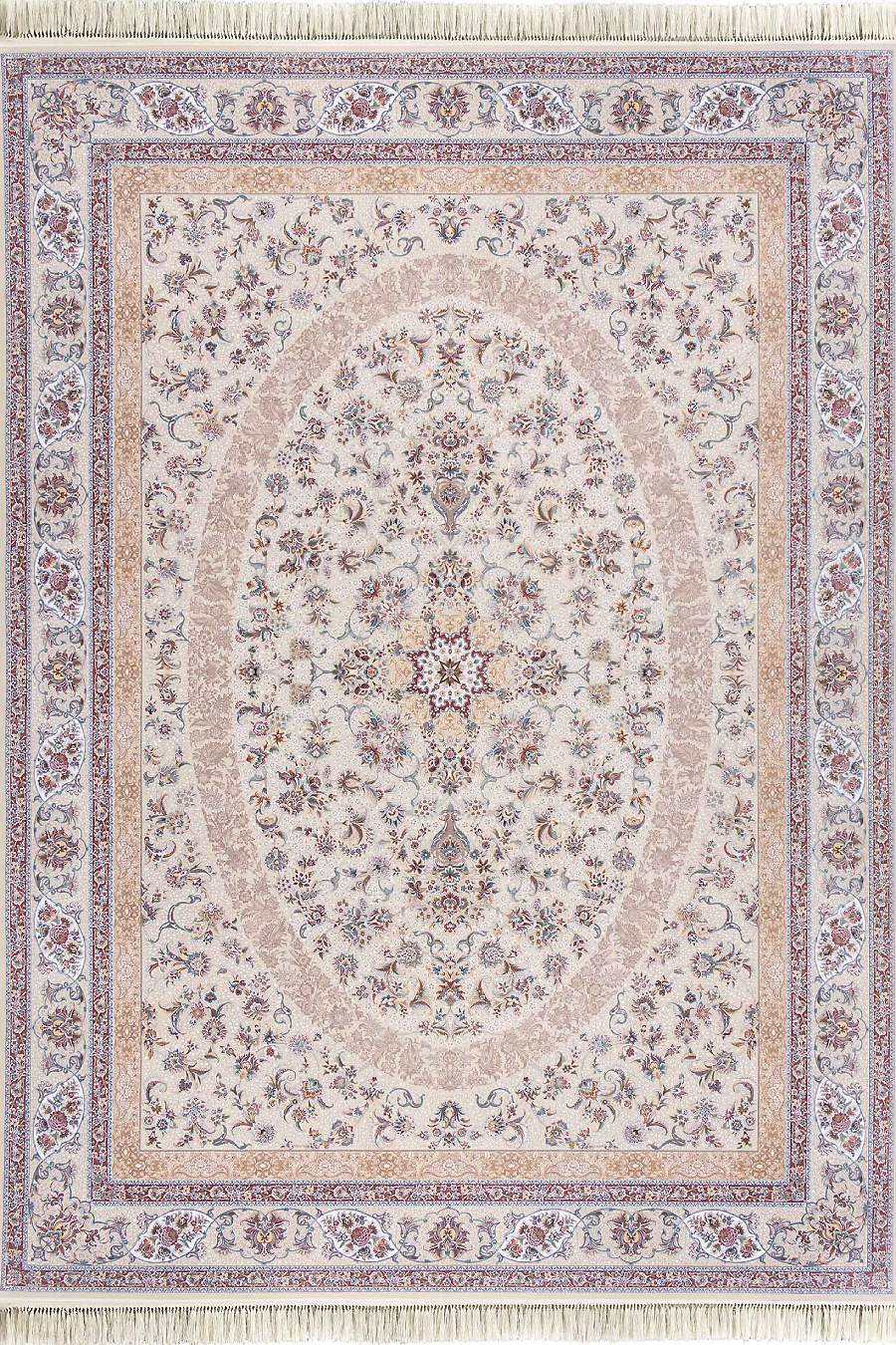 فرش داریوش 1500 شانه کلکسیون مینیاتور کد D1526 زمینه کرم (برجسته)