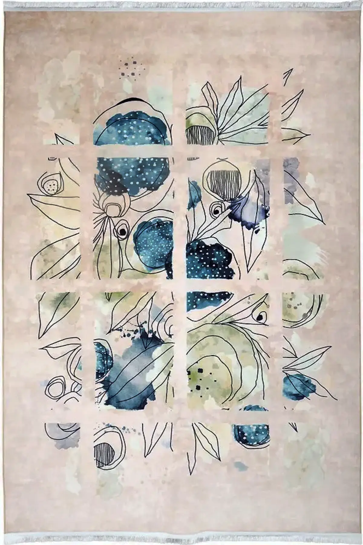 فرش محتشم آشپزخانه کد 101498 زمینه کرم (غیربرجسته)