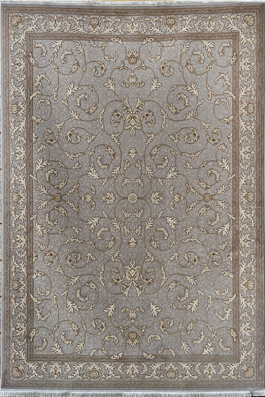 فرش باستان یزد 1200 شانه کد 15-10 زمینه نقره ای (برجسته)