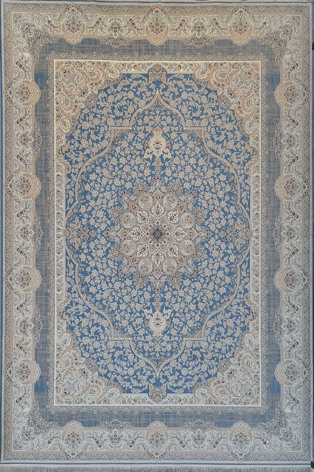 فرش آینده 1500 شانه کلکسیون آرامیس طرح ویرا زمینه آبی (برجسته)