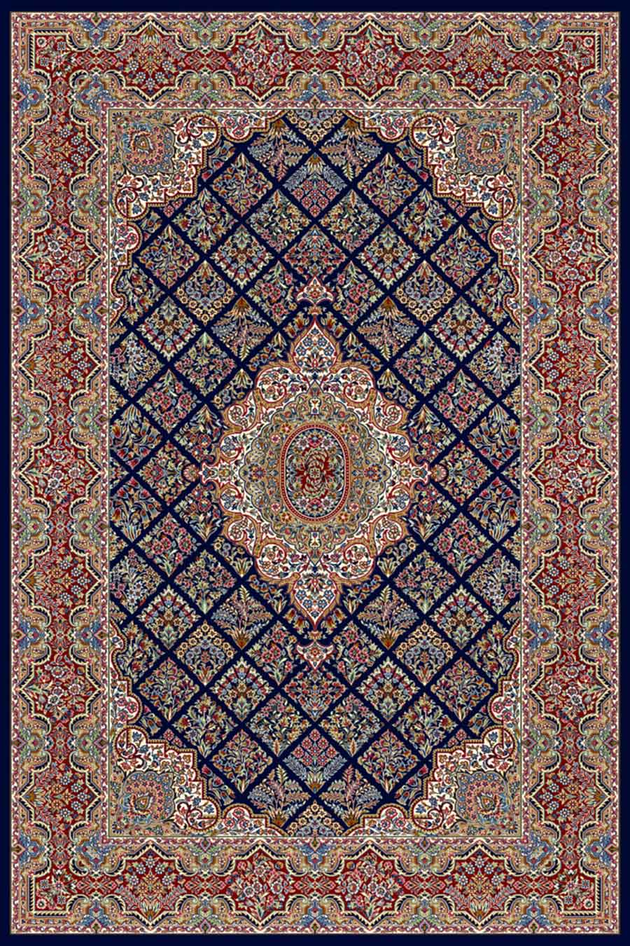 فرش ستاره کویر یزد 500 شانه کلکسیون ایساتیس کد I26 زمینه 8094