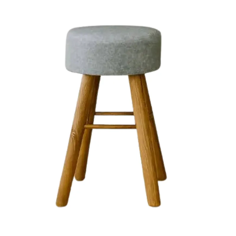 پاف صندلی نشسته پایه چوبی رنگ طوسی