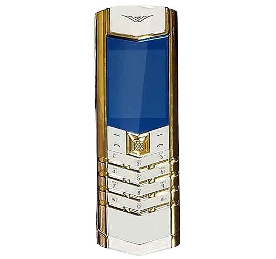 گوشی موبایل طرح ورتو VERTU رنگ سفید-طلایی دو سیم کارت با گارانتی شرکتی و ریجستری