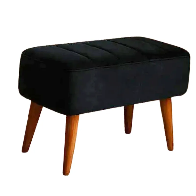 پاف نیمکت نشسته دو نفره پایه چوبی رنگ ذغالی