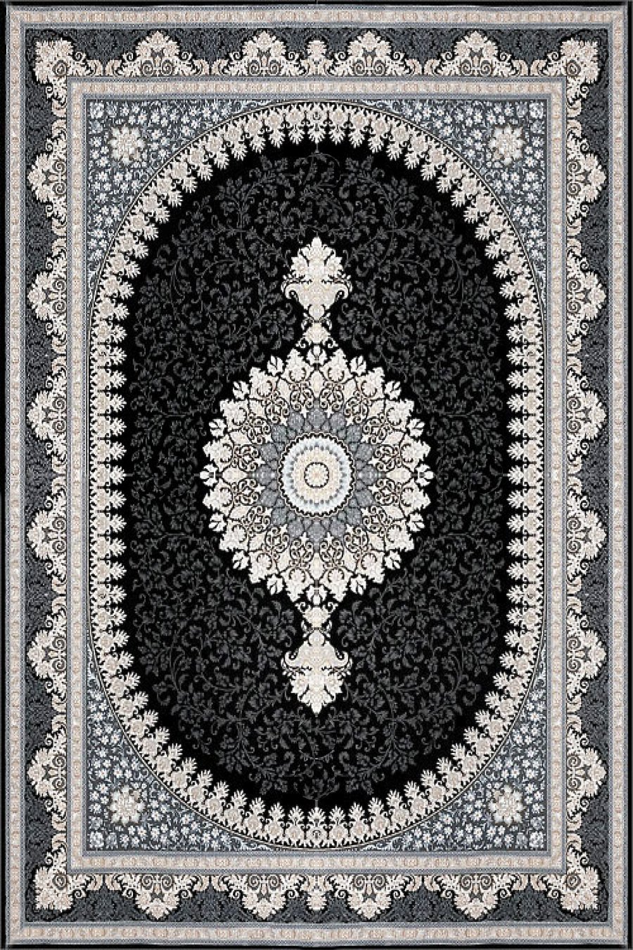 فرش ستاره پانیذ 700 شانه طرح هستی سورمه ای (غیربرجسته)