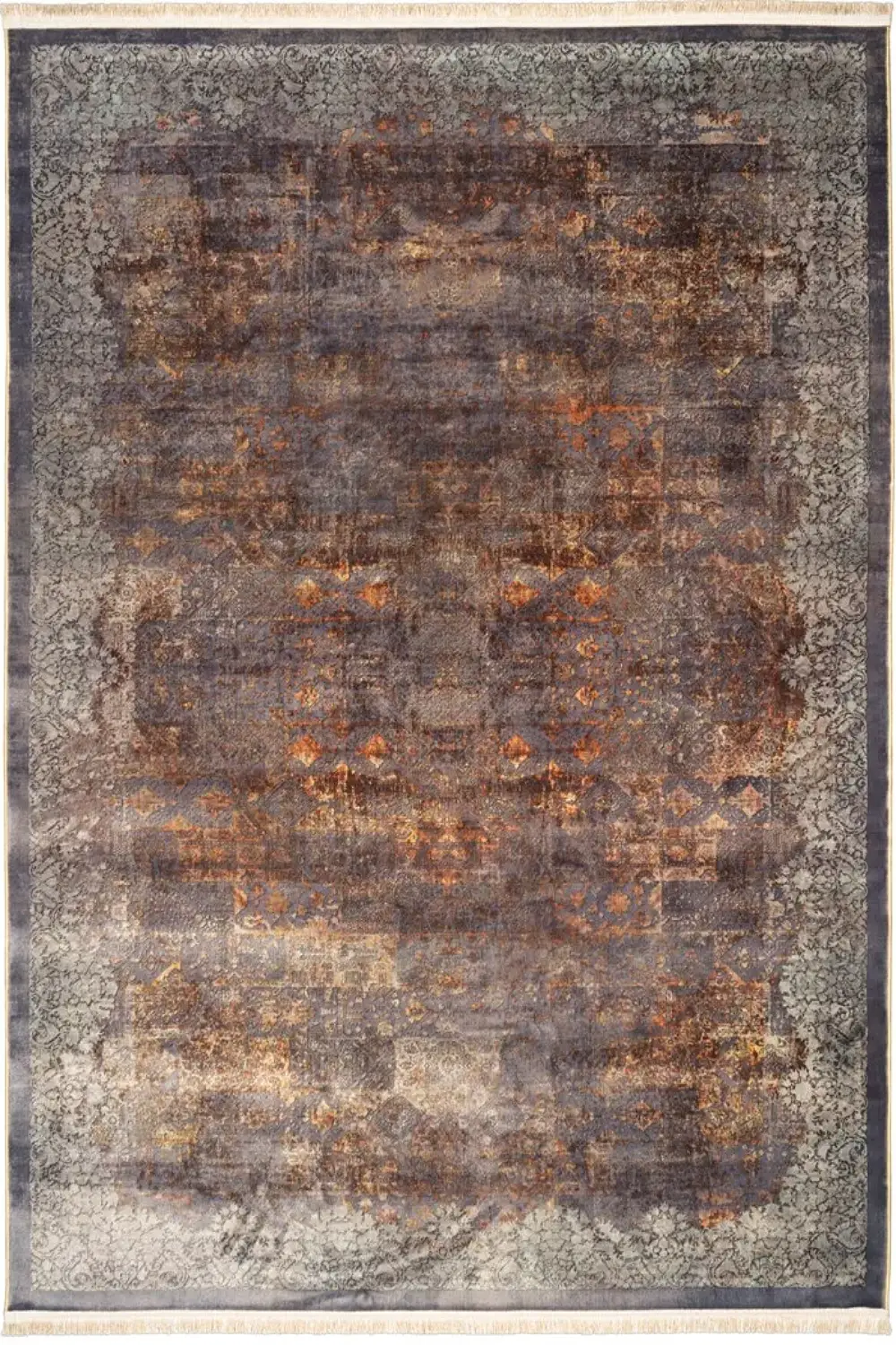 فرش محتشم کهنه نما 1000 شانه کد 900475 تمام رنگ (غیربرجسته)