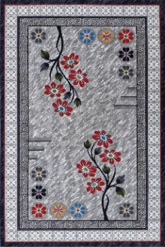 گلیم ماشینی جزیره کد 913 زمینه نقره ای (غیربرجسته)